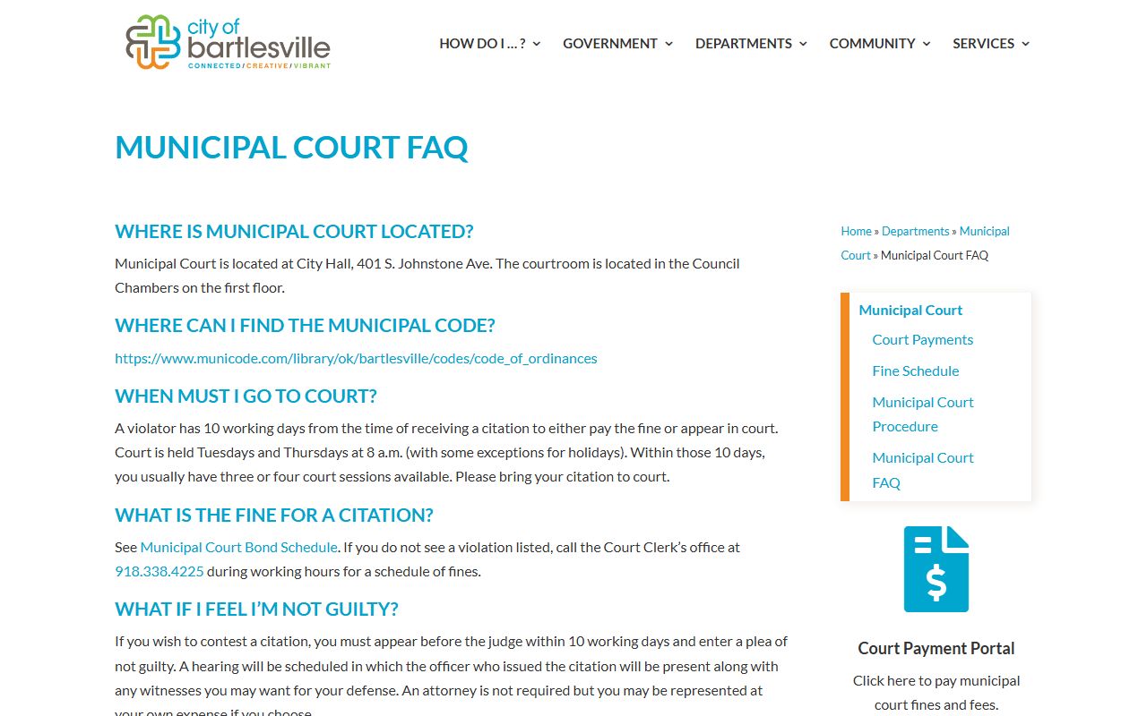 Bartlesville Municipal Court background check records