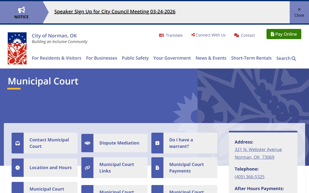Norman Municipal Court background check records