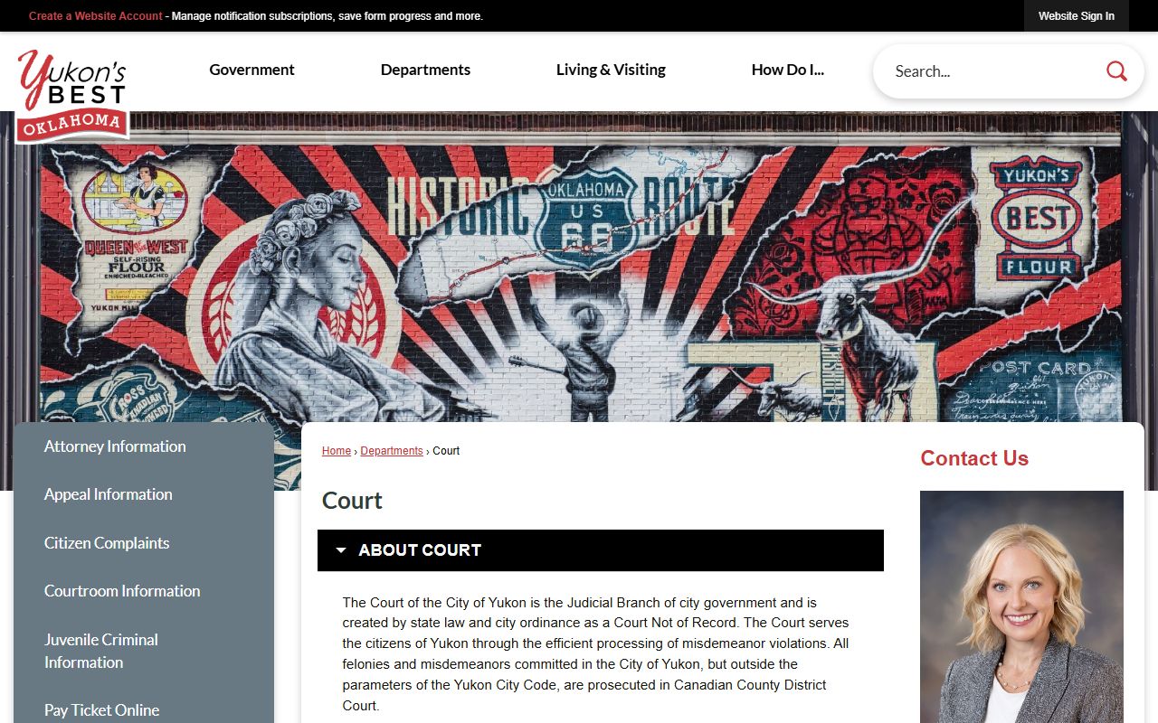 Yukon Municipal Court background check records