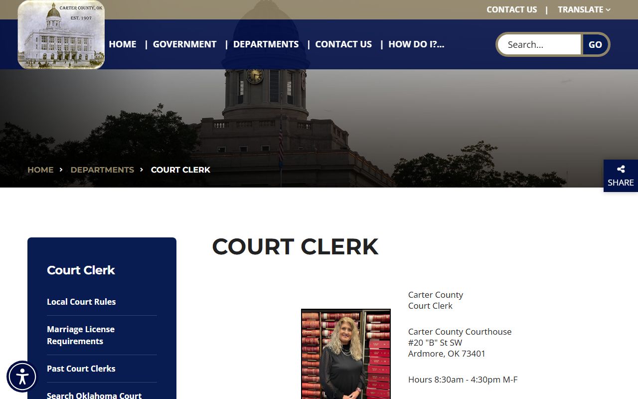 Carter County Court Clerk background check records