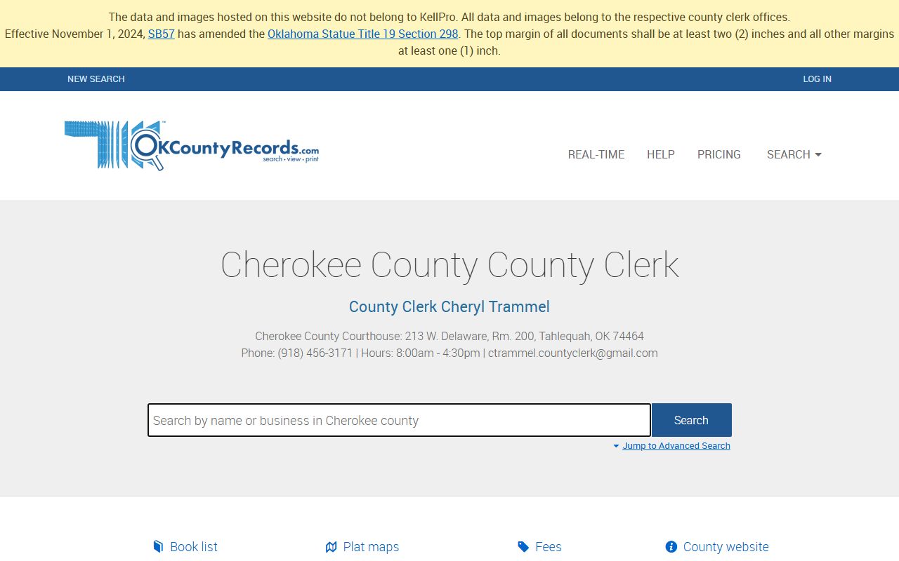 Cherokee County land records background check search