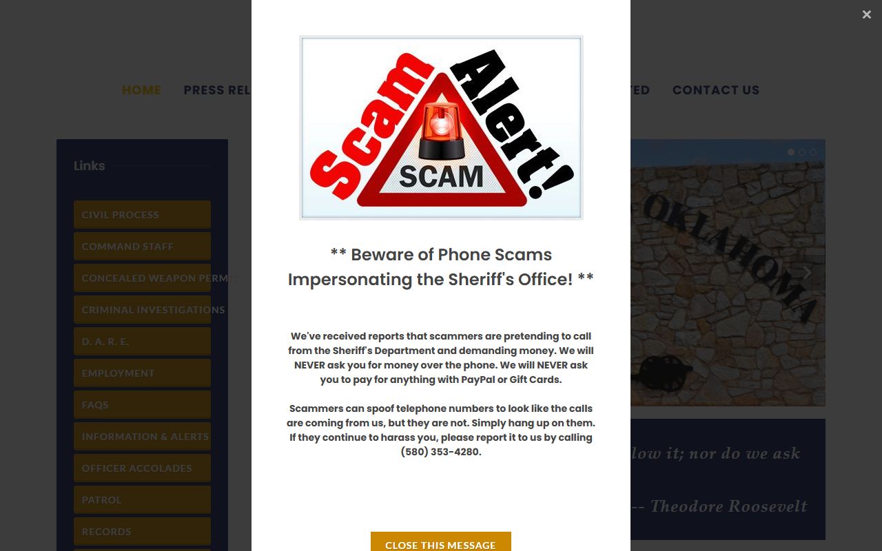 Comanche County Sheriff's Office background check records