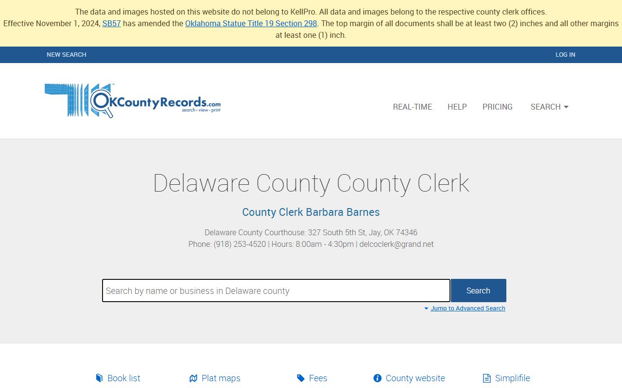 Delaware County Court Clerk background check records search