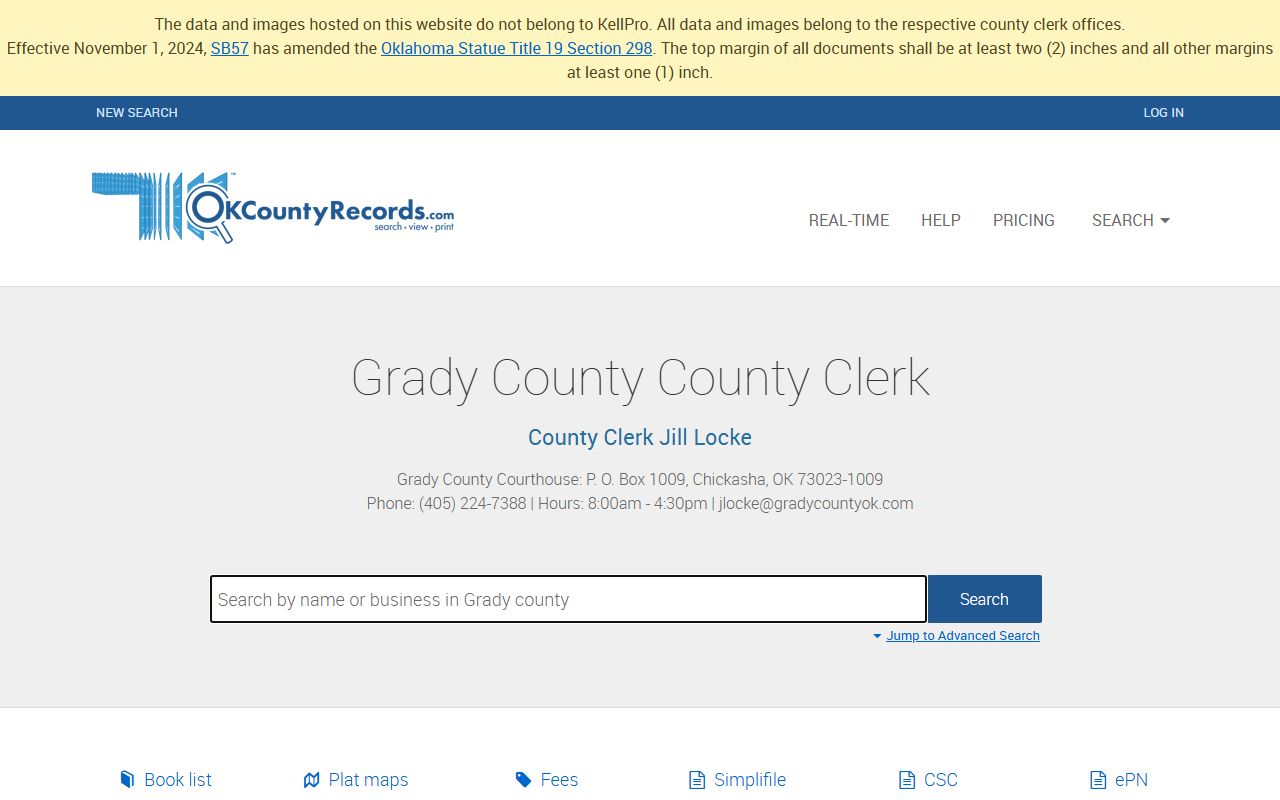 Grady County land records search for background check