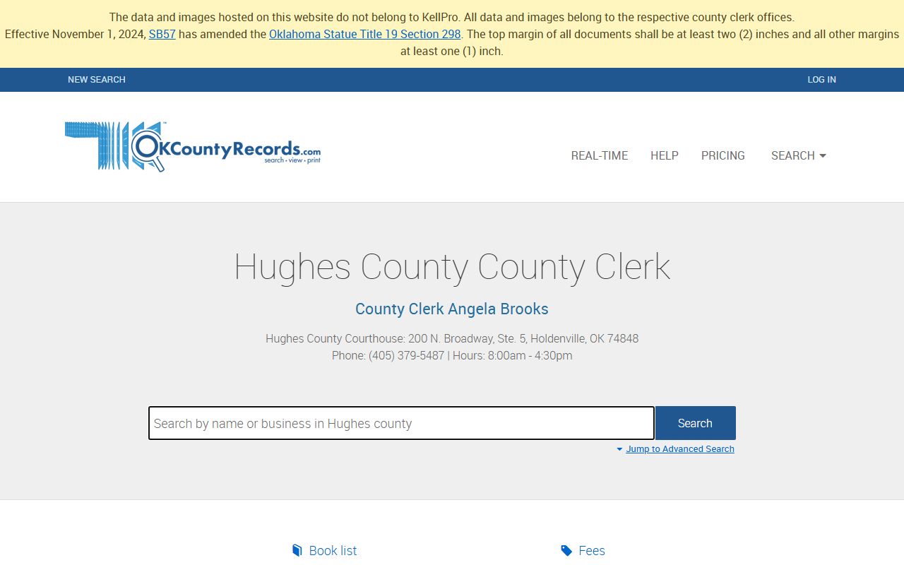 Hughes County land records search for background check