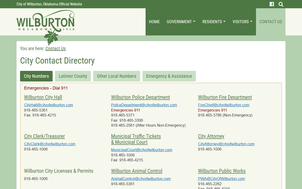 Wilburton government contacts for Latimer County background check