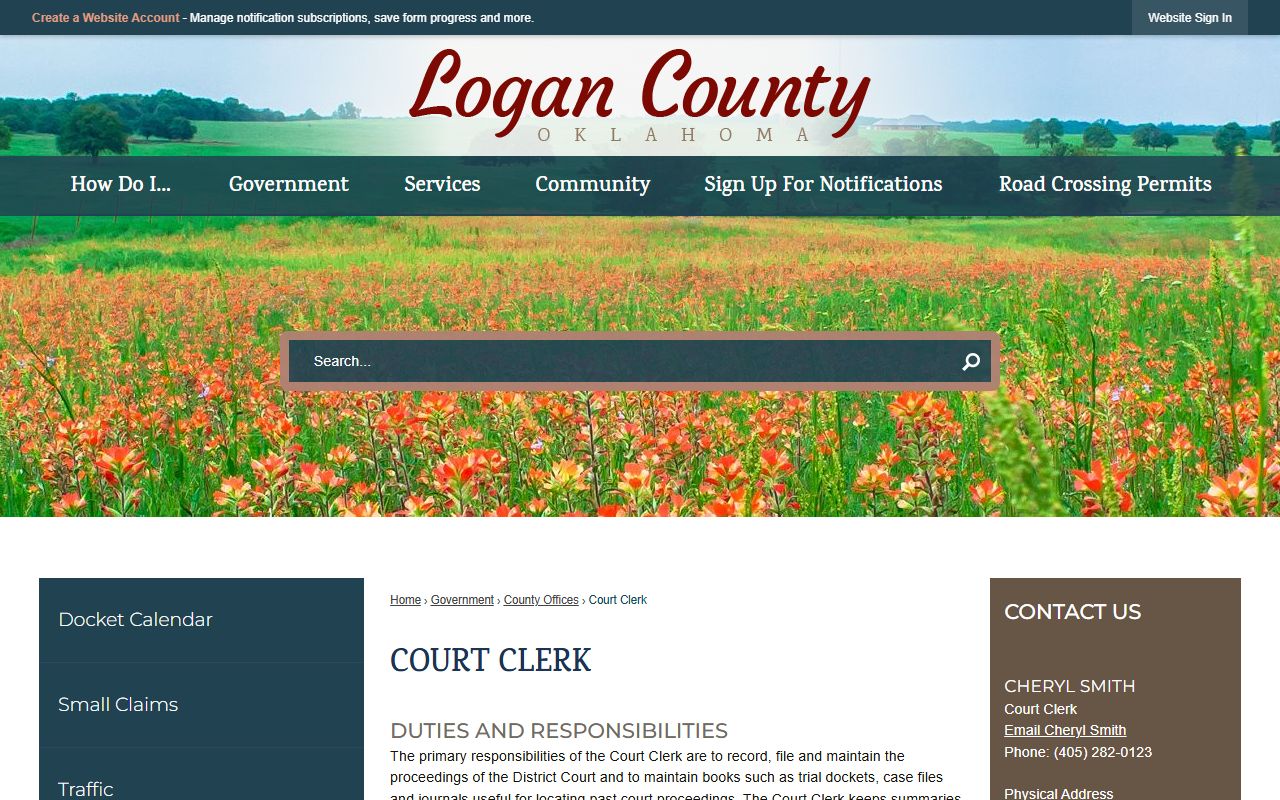 Logan County Court Clerk background check records