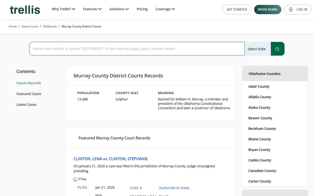 Murray County court records for background check