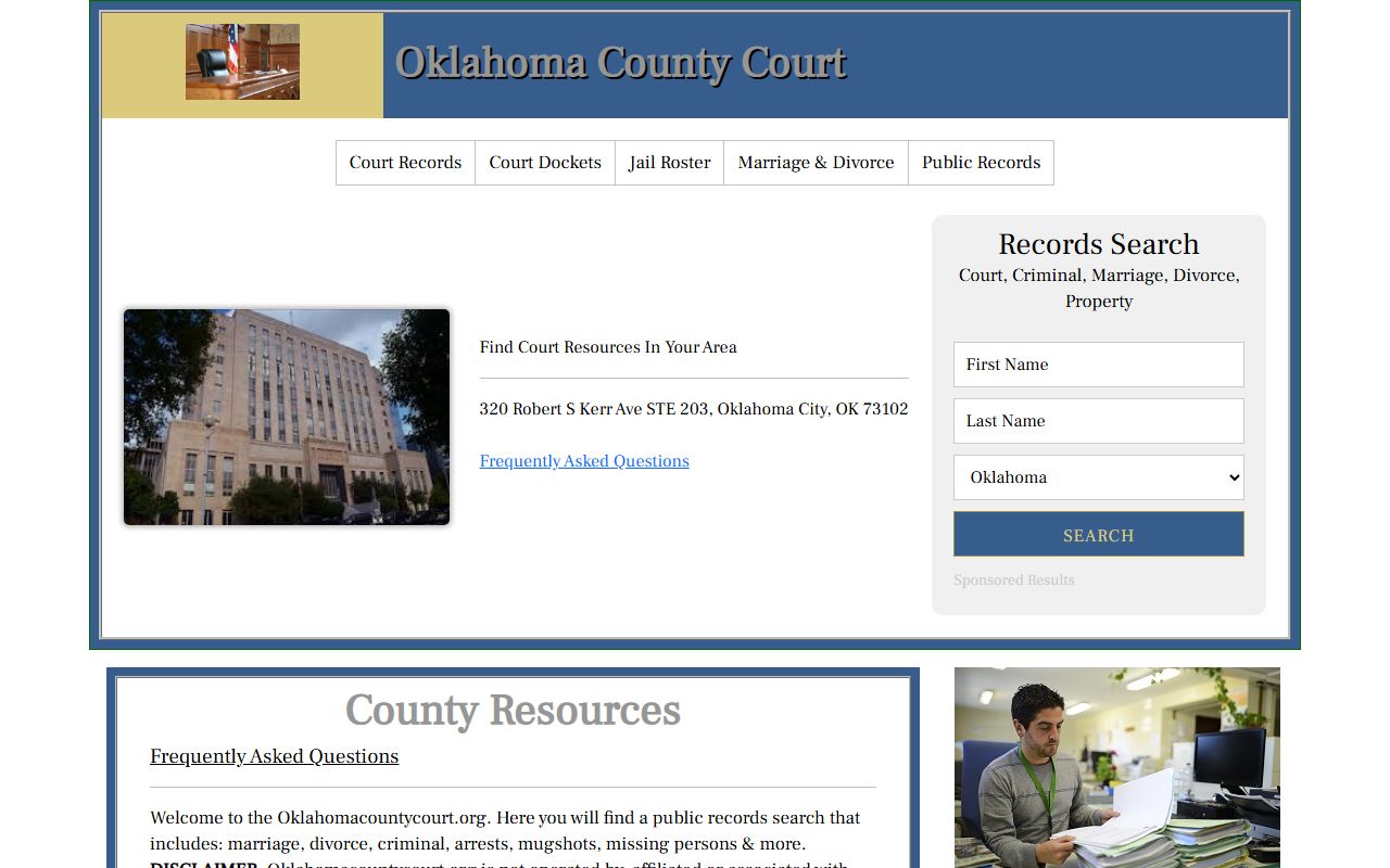 Oklahoma County Court background check records search