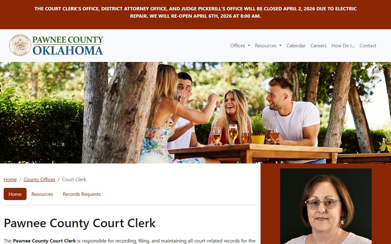 Pawnee County Court Clerk background check records