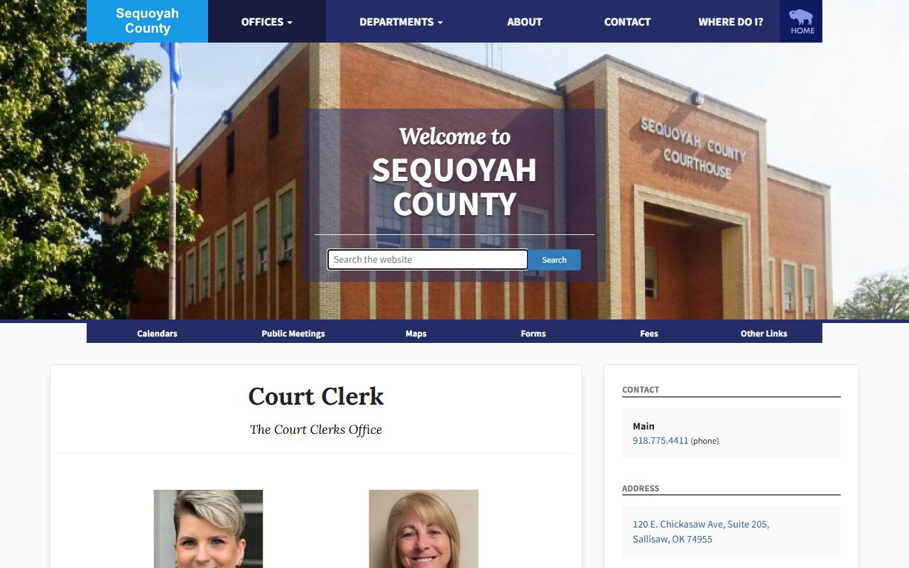 Sequoyah County Court Clerk background check records