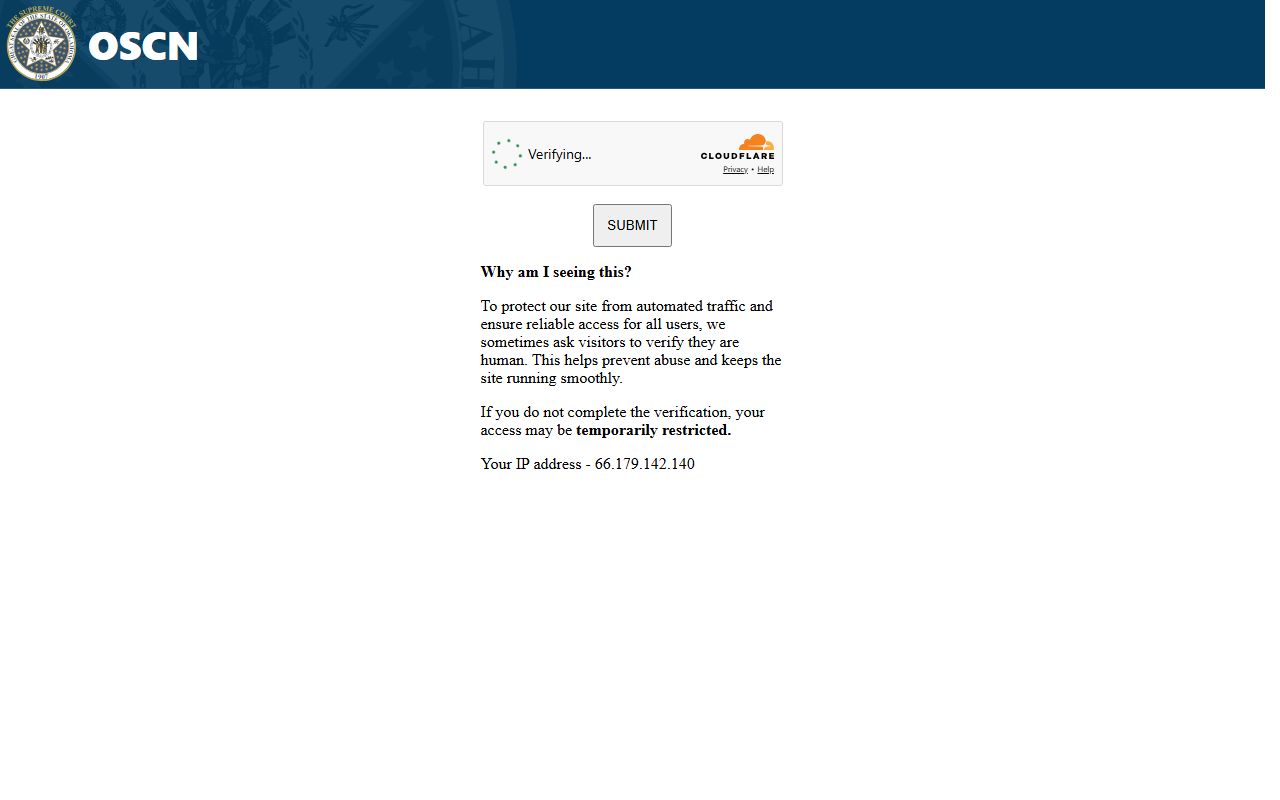 Oklahoma State Courts Network background check search portal